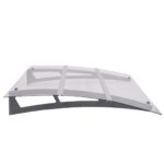 Auvent de porte argenté et transparent 120x90 cm polycarbonate – Image 2