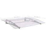 Auvent de porte argenté et transparent 120x90 cm polycarbonate – Image 5