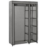 Garde-robes pliables 2 pcs Gris 110x45x175 cm Tissu – Image 4