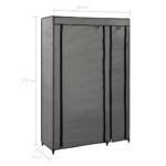 Garde-robes pliables 2 pcs Gris 110x45x175 cm Tissu – Image 7
