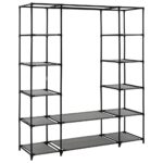 Armoire avec compartiments et tiges Gris 150x45x176 cm Tissu – Image 4