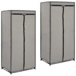 2 pcs Garde-robes Gris 75x50x160 cm