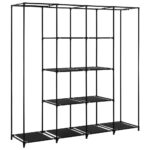Garde-robe avec 4 compartiments Noir 175x45x170 cm – Image 6