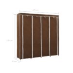 Garde-robe avec 4 compartiments Marron 175x45x170 cm – Image 7