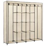 Garde-robe avec 4 compartiments Crème 175x45x170 cm – Image 2
