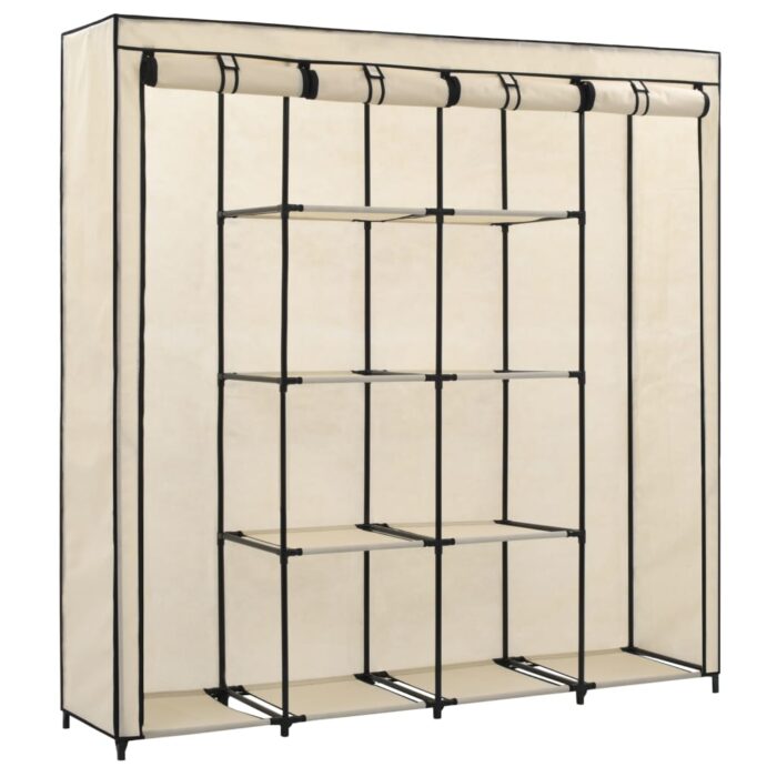 Garde-robe avec 4 compartiments Crème 175x45x170 cm – Image 2