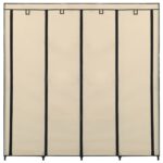 Garde-robe avec 4 compartiments Crème 175x45x170 cm – Image 3