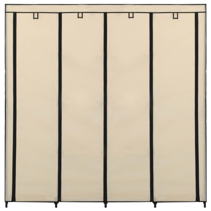 Garde-robe avec 4 compartiments Crème 175x45x170 cm – Image 3