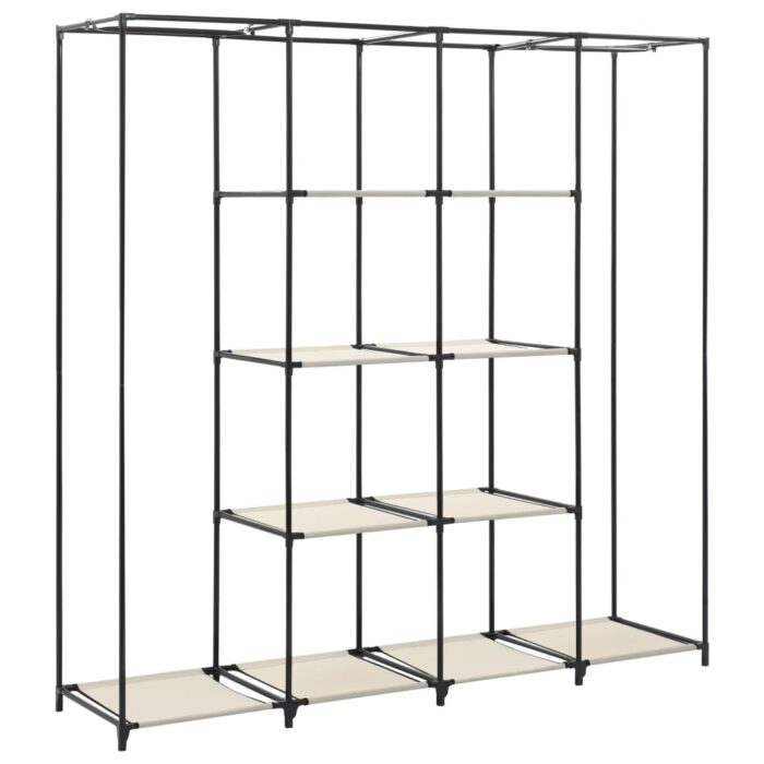 Garde-robe avec 4 compartiments Crème 175x45x170 cm – Image 6