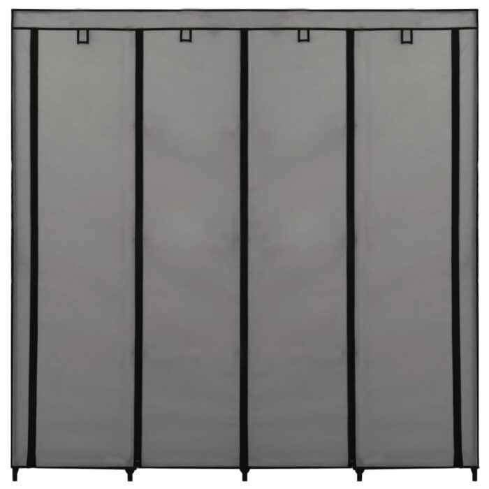 Garde-robe avec 4 compartiments Gris 175x45x170 cm – Image 3