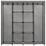 Garde-robe avec 4 compartiments Gris 175x45x170 cm – Image 4