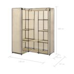 Garde-robe d'angle Crème 130 x 87 x 169 cm – Image 5