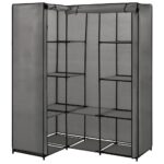 Garde-robe d'angle Gris 130 x 87 x 169 cm – Image 2