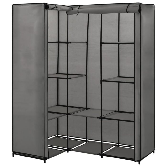 Garde-robe d'angle Gris 130 x 87 x 169 cm – Image 2