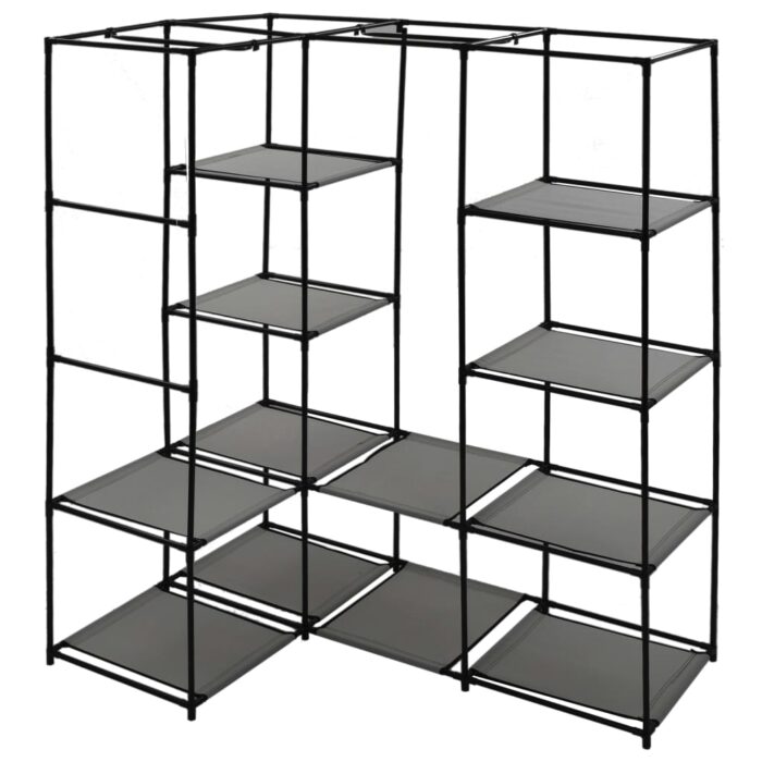 Garde-robe d'angle Gris 130 x 87 x 169 cm – Image 4