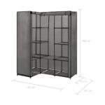 Garde-robe d'angle Gris 130 x 87 x 169 cm – Image 5
