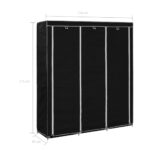 Armoire avec compartiments et barres Noir 150x45x175 cm Tissu – Image 10