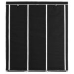 Armoire avec compartiments et barres Noir 150x45x175 cm Tissu – Image 4