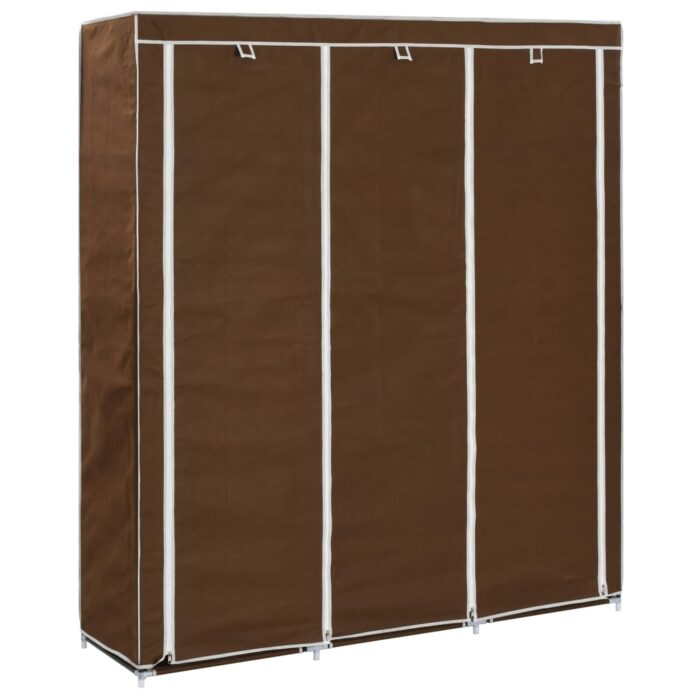 Armoire avec compartiments et barres Marron 150x45x175 cm Tissu – Image 1
