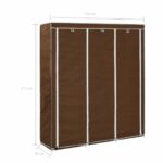 Armoire avec compartiments et barres Marron 150x45x175 cm Tissu – Image 10