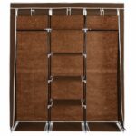 Armoire avec compartiments et barres Marron 150x45x175 cm Tissu – Image 5