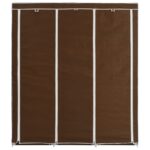 Armoire avec compartiments et barres Marron 150x45x175 cm Tissu – Image 6