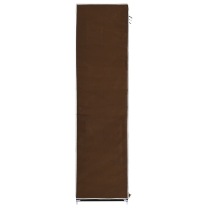 Armoire avec compartiments et barres Marron 150x45x175 cm Tissu – Image 8