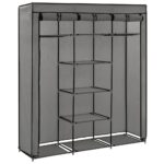 Armoire avec compartiments et barres Gris 150x45x175 cm Tissu – Image 4