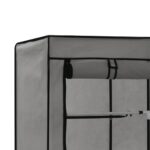 Armoire avec compartiments et barres Gris 150x45x175 cm Tissu – Image 6