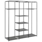 Armoire avec compartiments et barres Gris 150x45x175 cm Tissu – Image 8