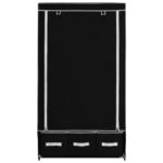 Garde-robe Noir 87 x 49 x 159 cm Tissu – Image 4