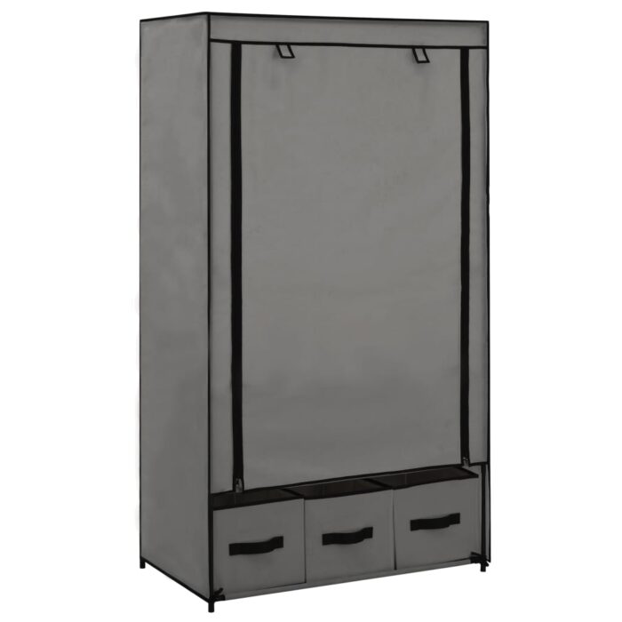 Garde-robe Gris 87 x 49 x 159 cm Tissu – Image 1