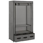 Garde-robe Gris 87 x 49 x 159 cm Tissu – Image 2
