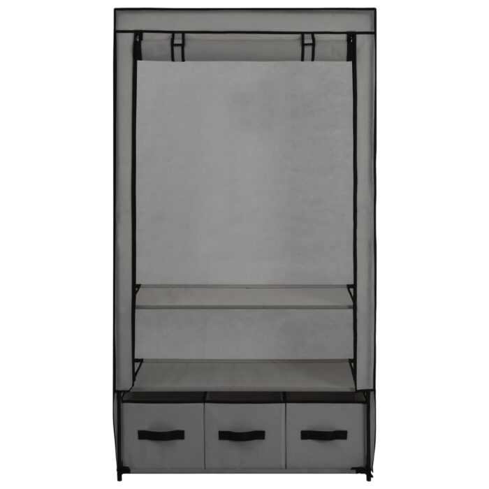 Garde-robe Gris 87 x 49 x 159 cm Tissu – Image 3