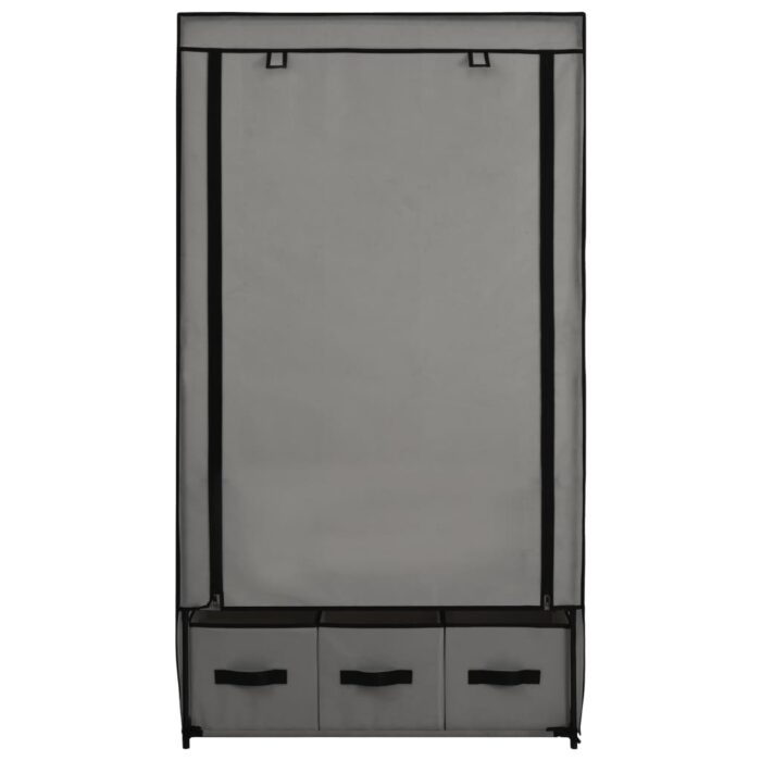 Garde-robe Gris 87 x 49 x 159 cm Tissu – Image 4