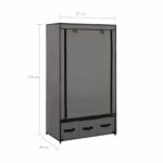Garde-robe Gris 87 x 49 x 159 cm Tissu – Image 7