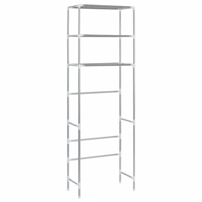 Support de rangement 3 niveaux de toilette Argenté 53x28x169 cm – Image 2