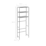 Support de rangement 3 niveaux de toilette Argenté 53x28x169 cm – Image 6