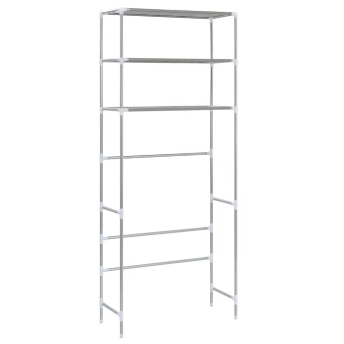 Support de rangement à 3 niveaux Argenté 69x28x169 cm – Image 2