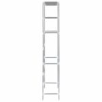 Support de rangement à 3 niveaux Argenté 69x28x169 cm – Image 3