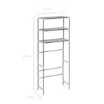 Support de rangement à 3 niveaux Argenté 69x28x169 cm – Image 6