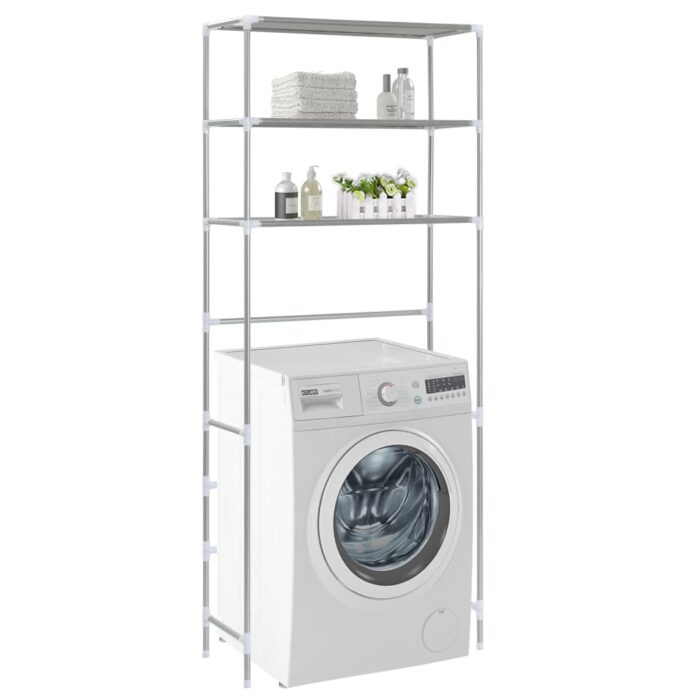 Support de rangement à 3 niveaux Argenté 69x28x169 cm – Image 1