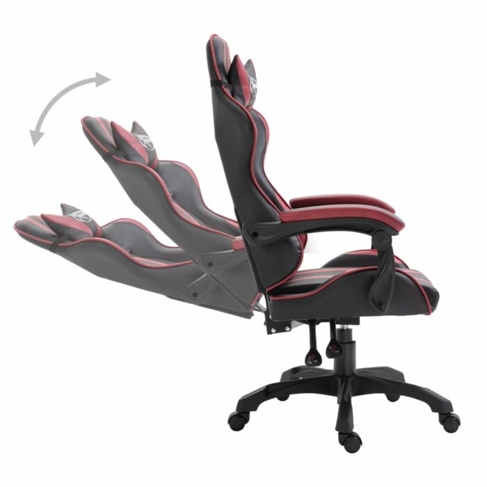 Chaise de jeu Rouge bordeaux Similicuir – Image 2