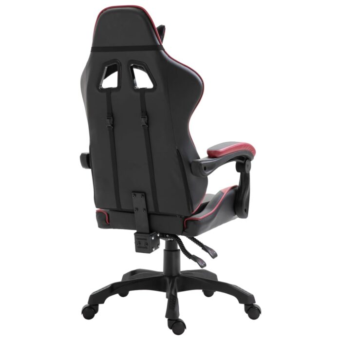 Chaise de jeu Rouge bordeaux Similicuir – Image 3
