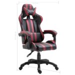 Chaise de jeu Rouge bordeaux Similicuir – Image 8