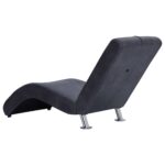 Chaise longue avec oreiller Gris Similicuir daim – Image 4