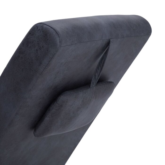 Chaise longue avec oreiller Gris Similicuir daim – Image 5