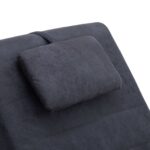 Chaise longue avec oreiller Gris Similicuir daim – Image 6