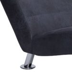 Chaise longue avec oreiller Gris Similicuir daim – Image 7