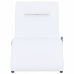 Chaise longue de massage avec oreiller Blanc Similicuir – Image 2